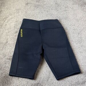 Goldfin Black Neoprene Compression Shorts High Waisted Athletic SIZE XS